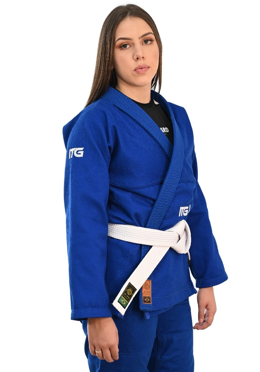 Kimono In The Guard Feminino Xadrez Azul