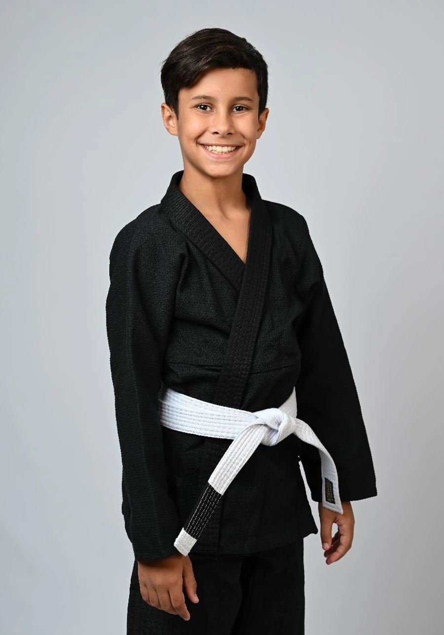 Kimono Infantil In The Guard Classic Liso Preto