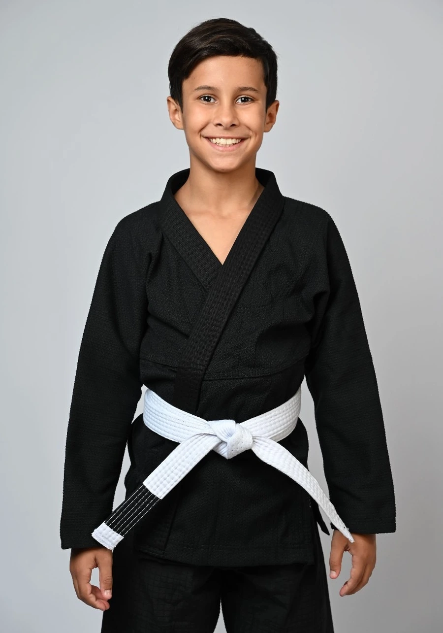 Kimono Infantil In The Guard Classic Liso Preto