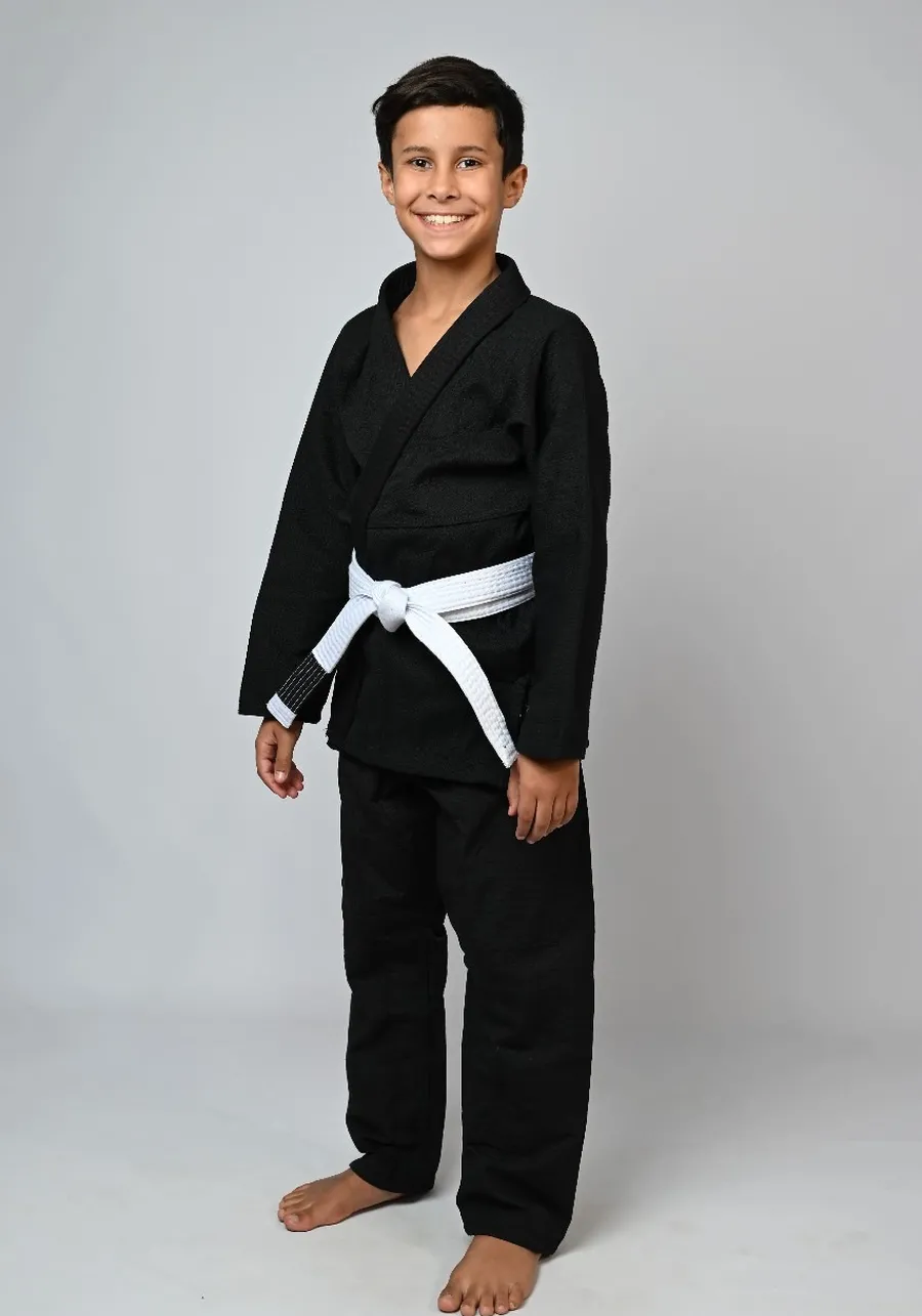 Kimono Infantil In The Guard Classic Liso Preto
