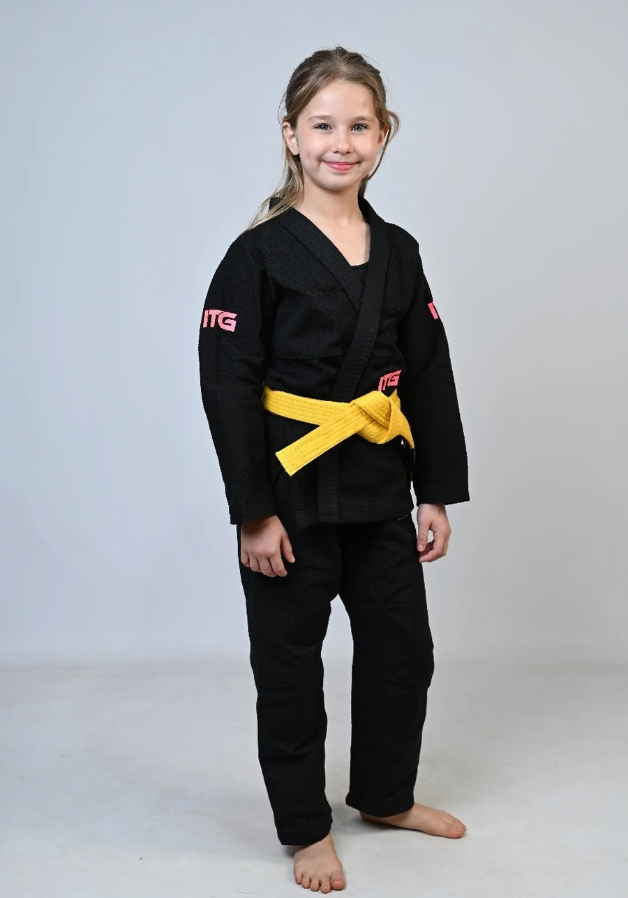 Kimono Infantil Feminino In The Guard Pink New Preto