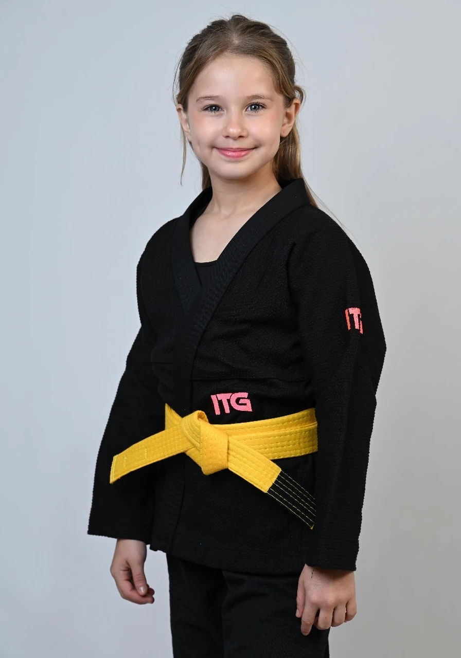 Kimono Infantil In The Guard Pink New Preto