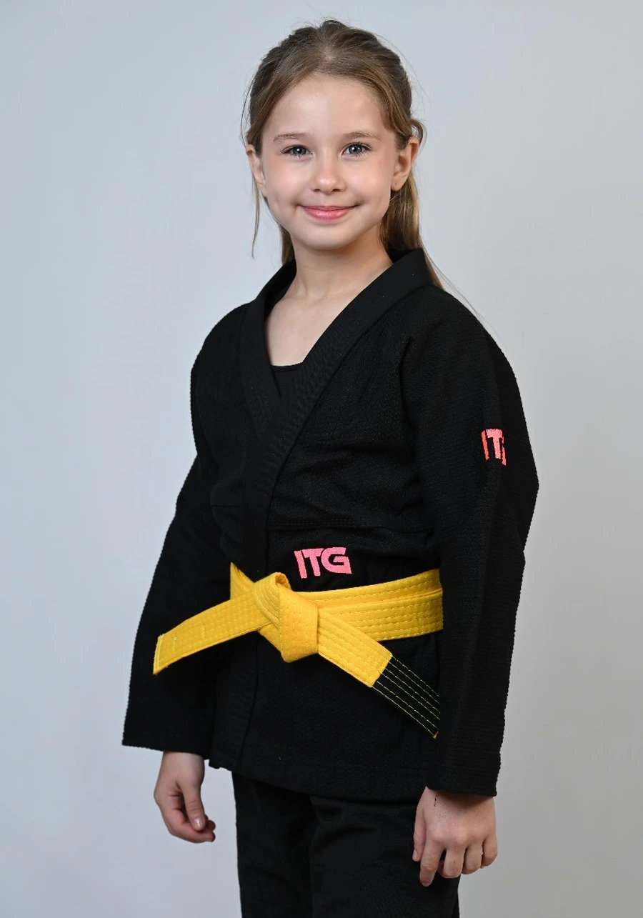 Kimono Infantil Feminino In The Guard Pink New Preto