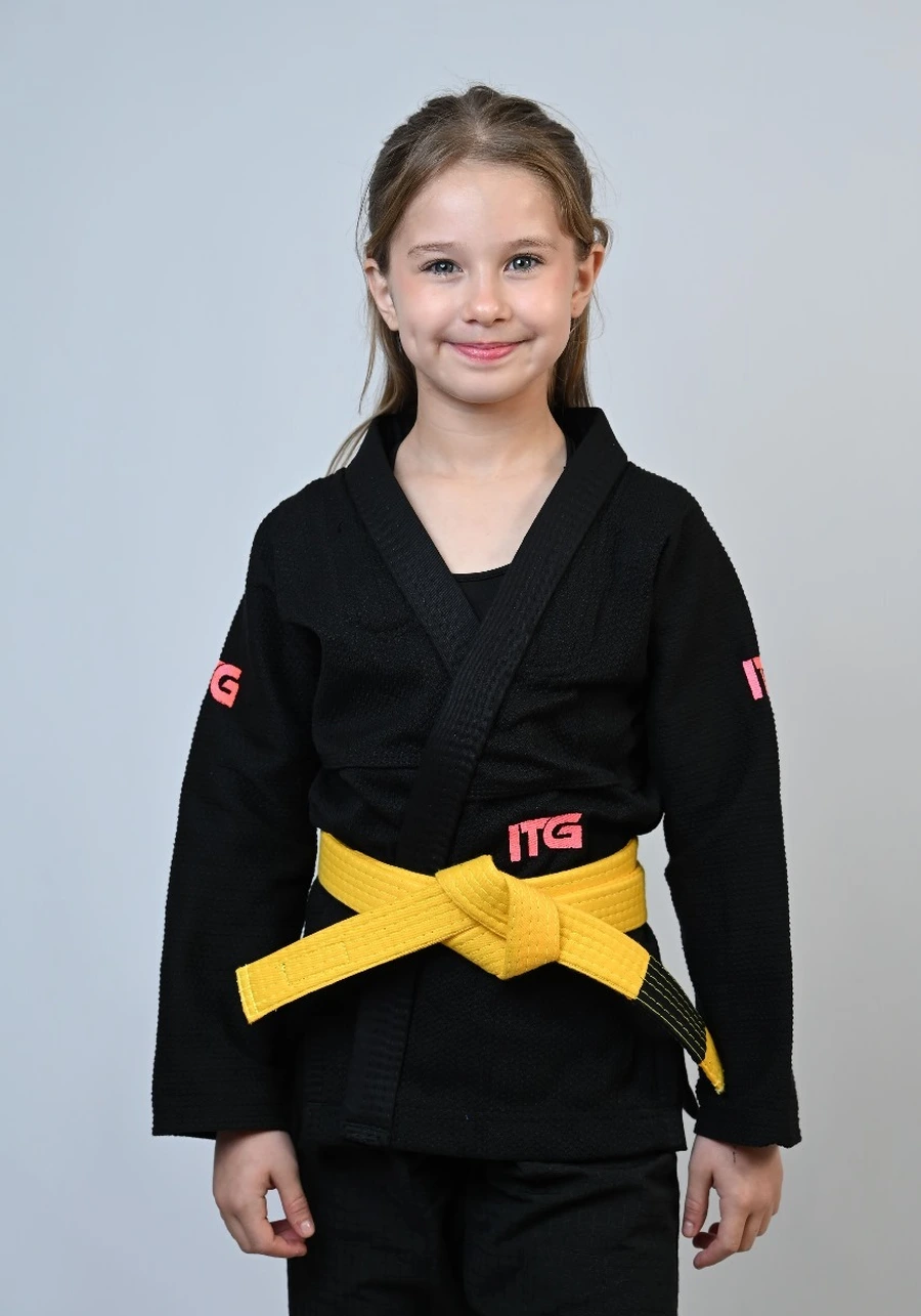 Kimono Infantil Feminino In The Guard Pink New Preto