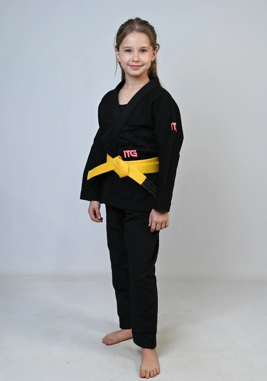 Kimono Infantil Feminino In The Guard Pink New Preto