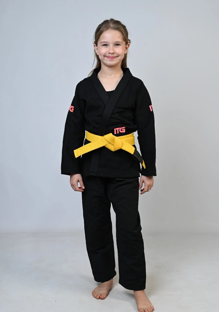 Kimono Infantil In The Guard Pink New Preto