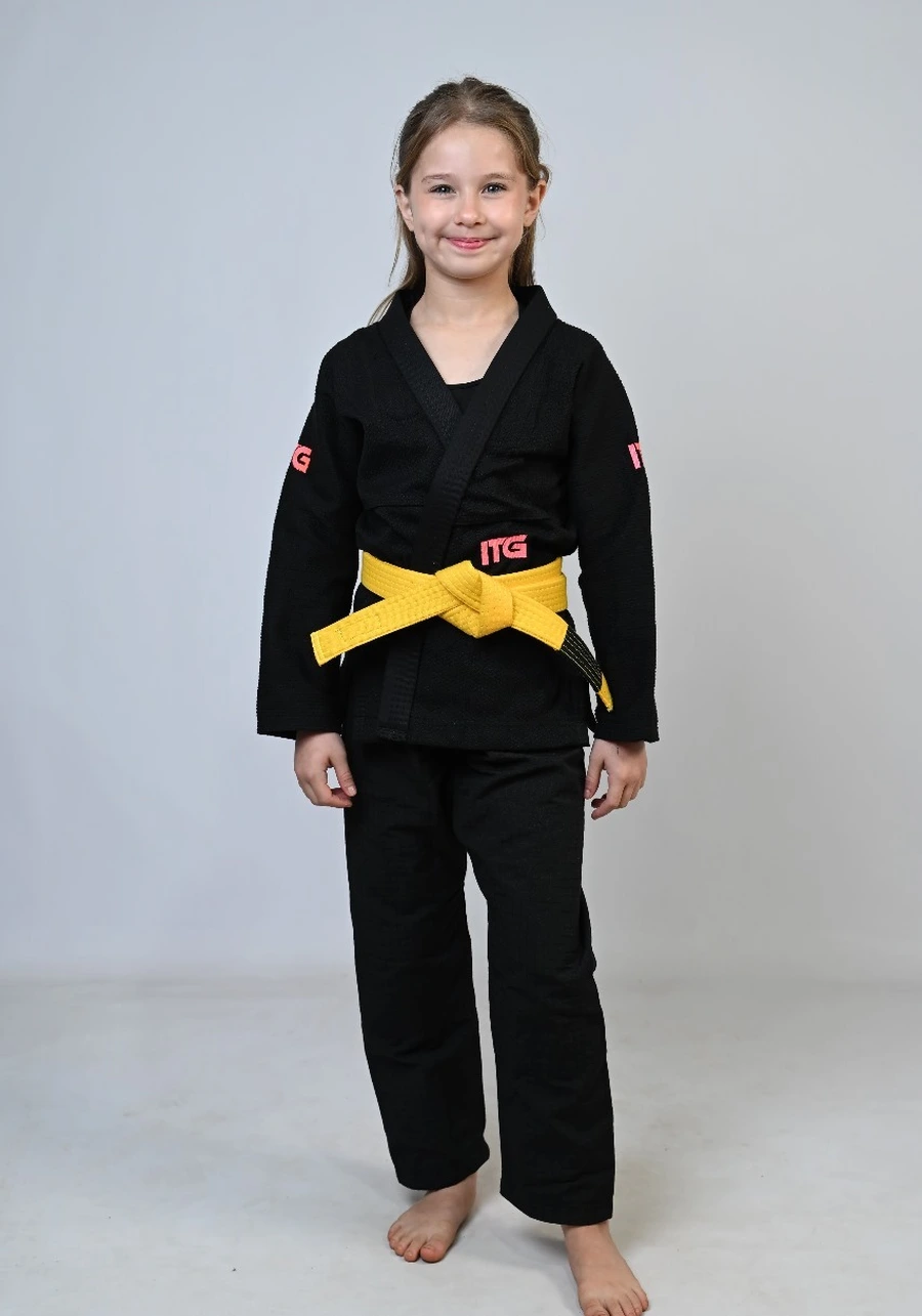 Kimono Infantil Feminino In The Guard Pink New Preto