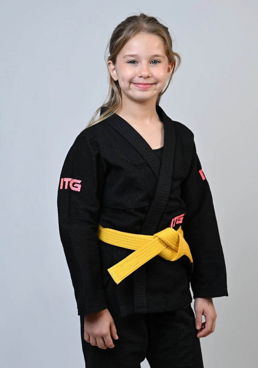 Kimono Infantil Feminino In The Guard Pink New Preto