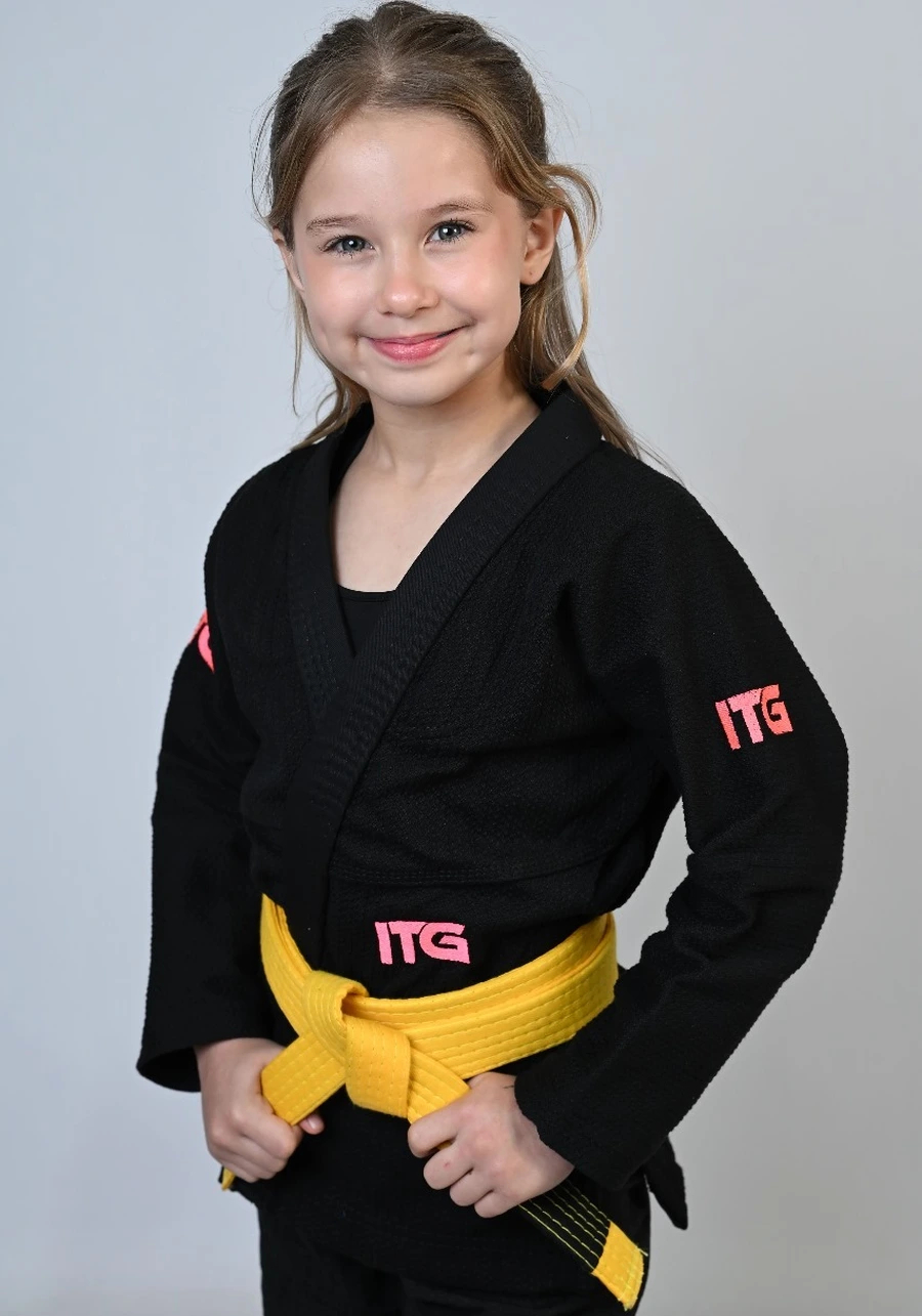 Kimono Infantil Feminino In The Guard Pink New Preto