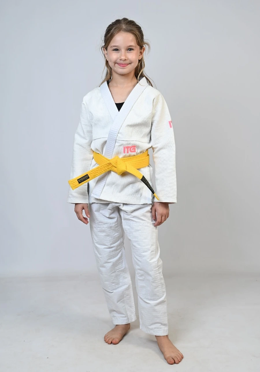 Kimono Infantil In The Guard Pink New Branco
