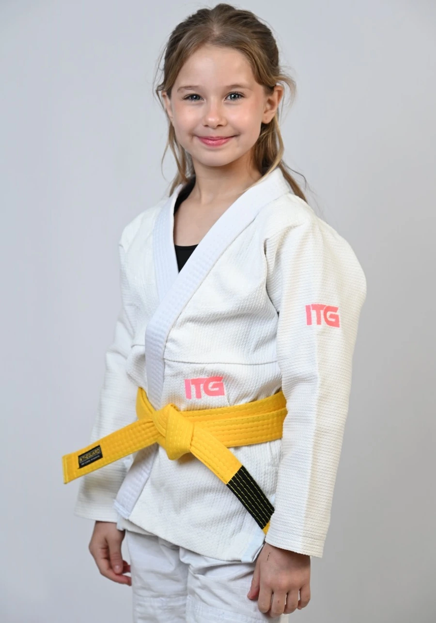 Kimono Infantil In The Guard Pink New Branco