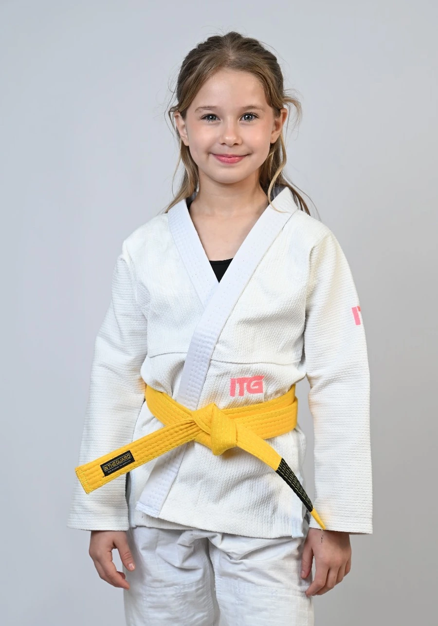 Kimono Infantil In The Guard Pink New Branco