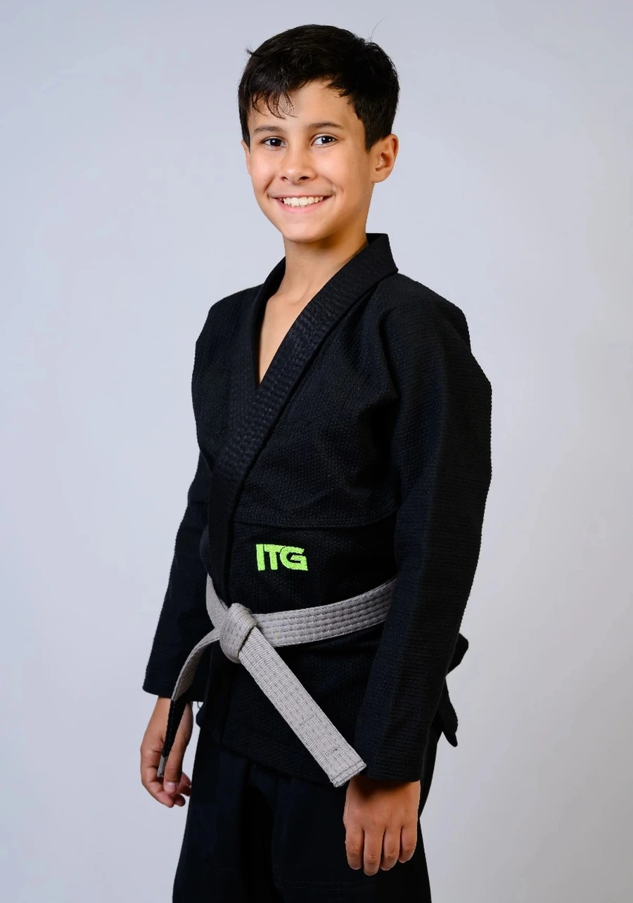 Kimono Infantil In The Guard Green Preto