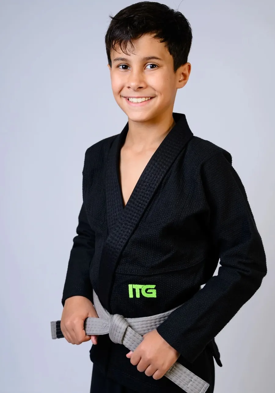 Kimono Infantil In The Guard Green Preto