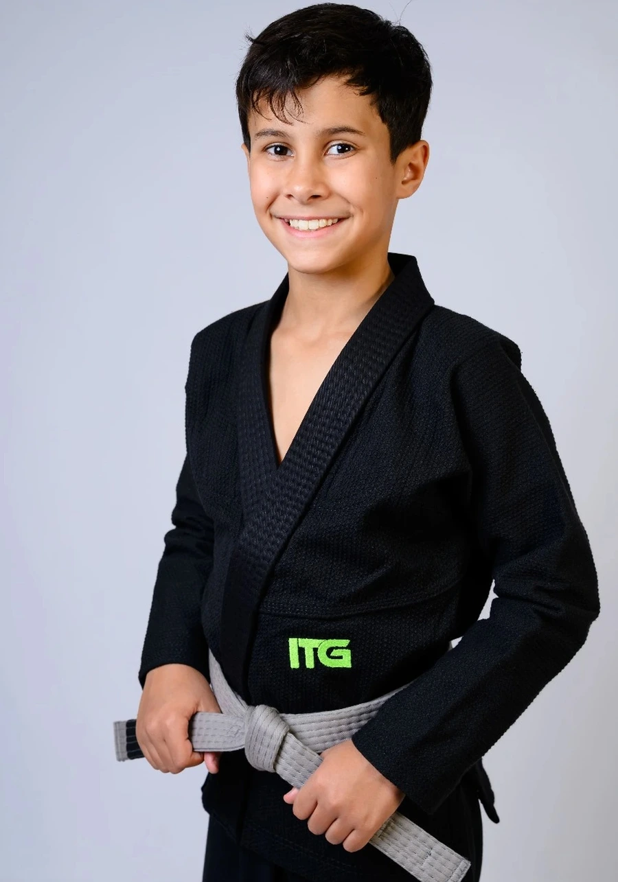 Kimono Infantil In The Guard Green Preto