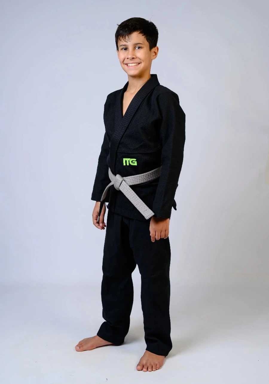 Kimono Infantil In The Guard Green Preto