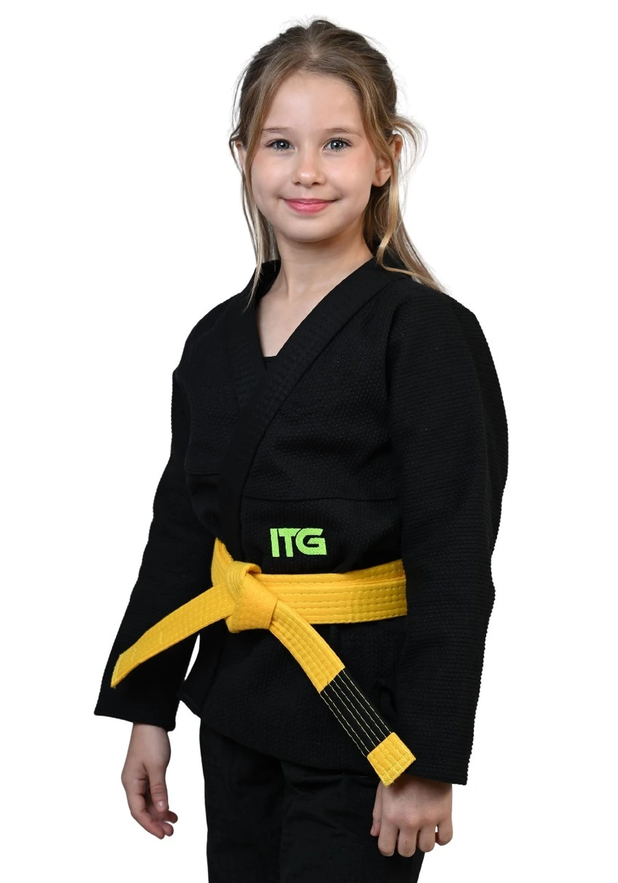 Kimono Infantil Feminino In The Guard Green Preto