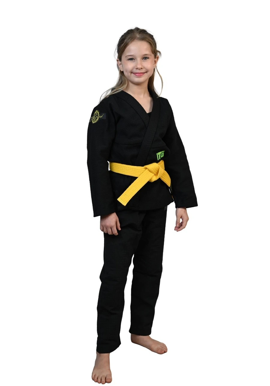 Kimono Infantil Feminino In The Guard Green Preto