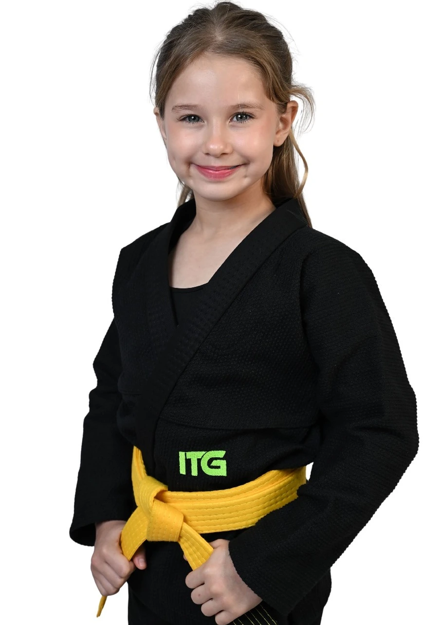Kimono Infantil Feminino In The Guard Green Preto