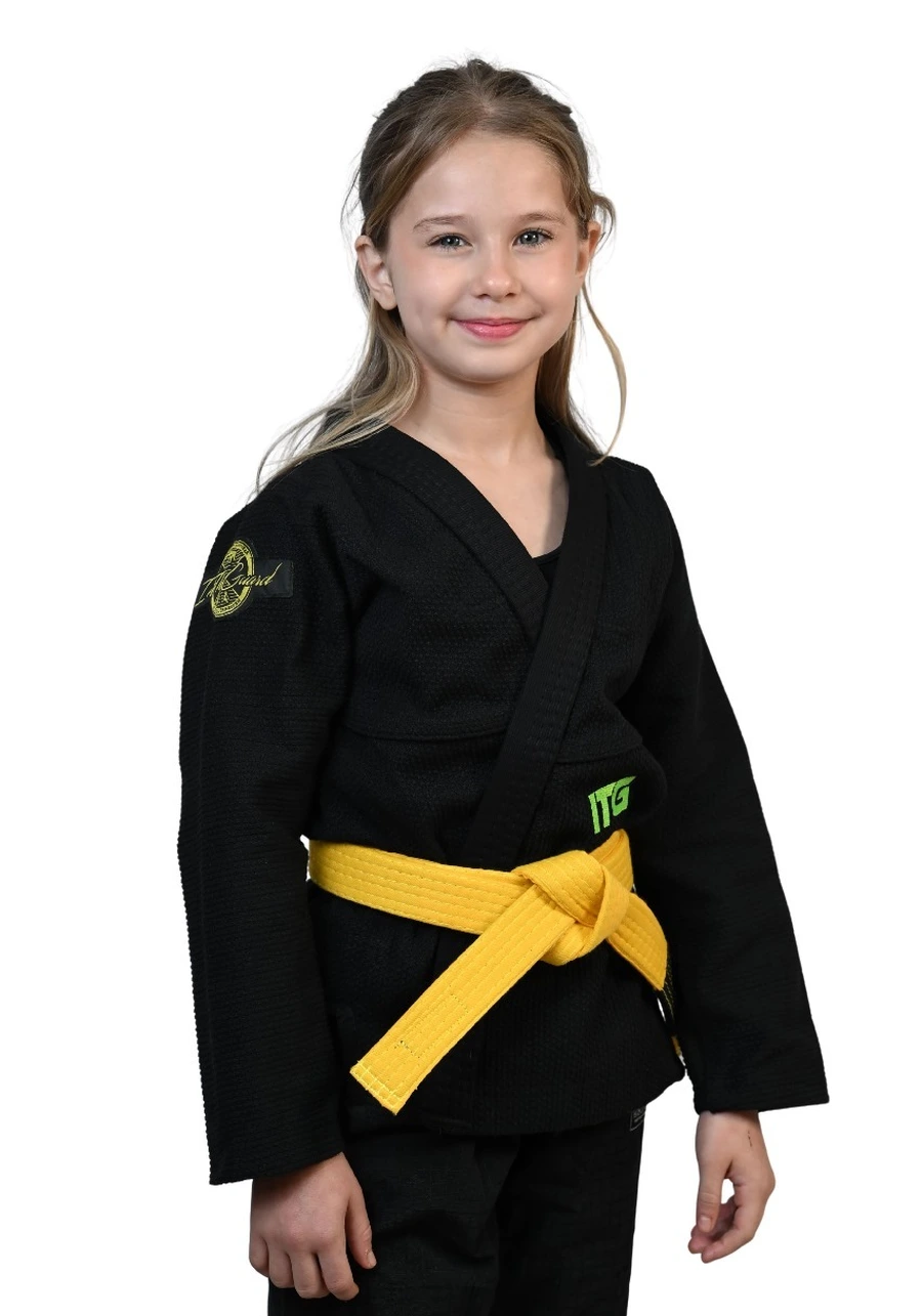 Kimono Infantil Feminino In The Guard Green Preto