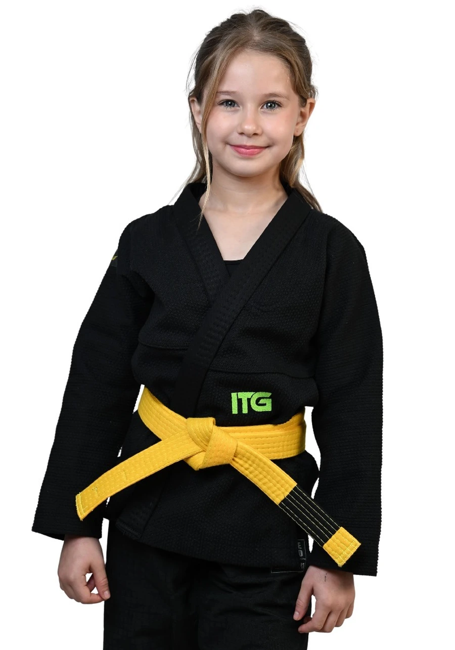 Kimono Infantil Feminino In The Guard Green Preto