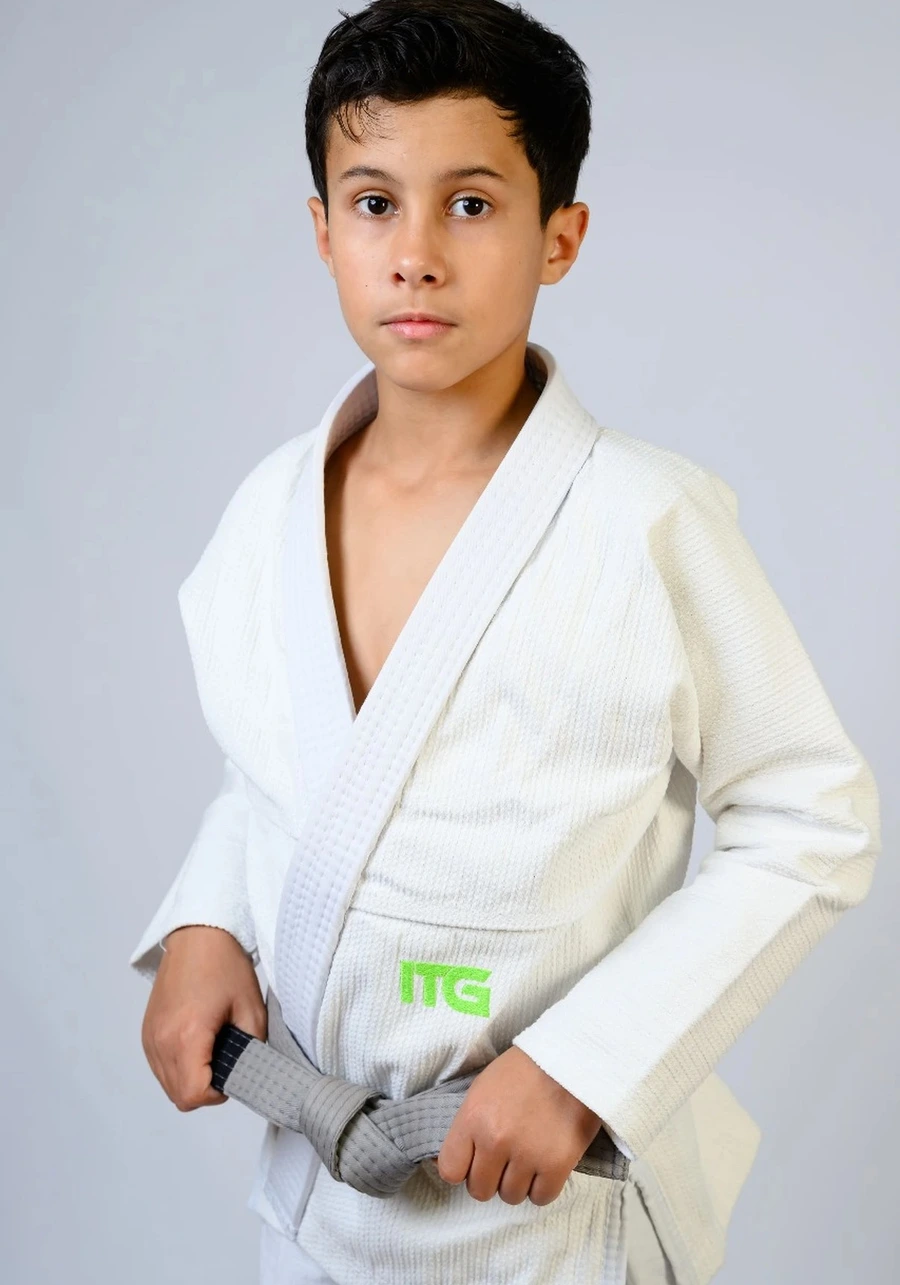Kimono Infantil In The Guard Green Branco