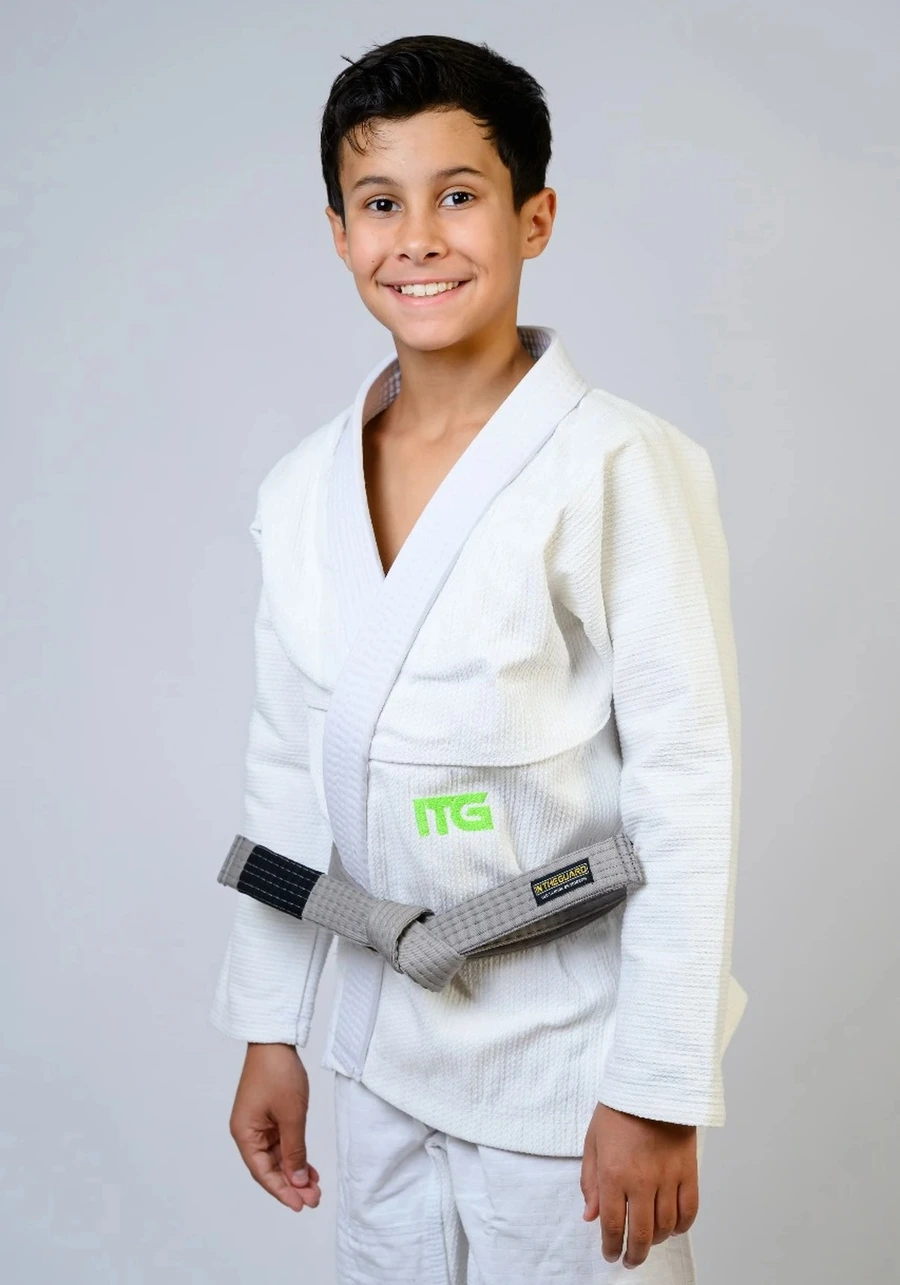 Kimono Infantil In The Guard Green Branco