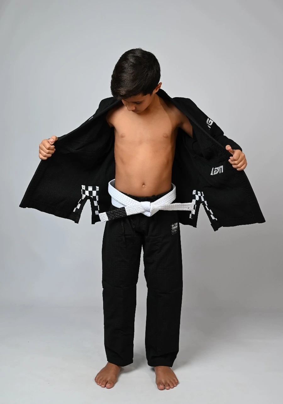 Kimono Infantil In The Guard Xadrez Preto