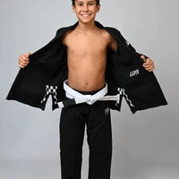 Kimono Infantil In The Guard Xadrez Preto - imagem 1