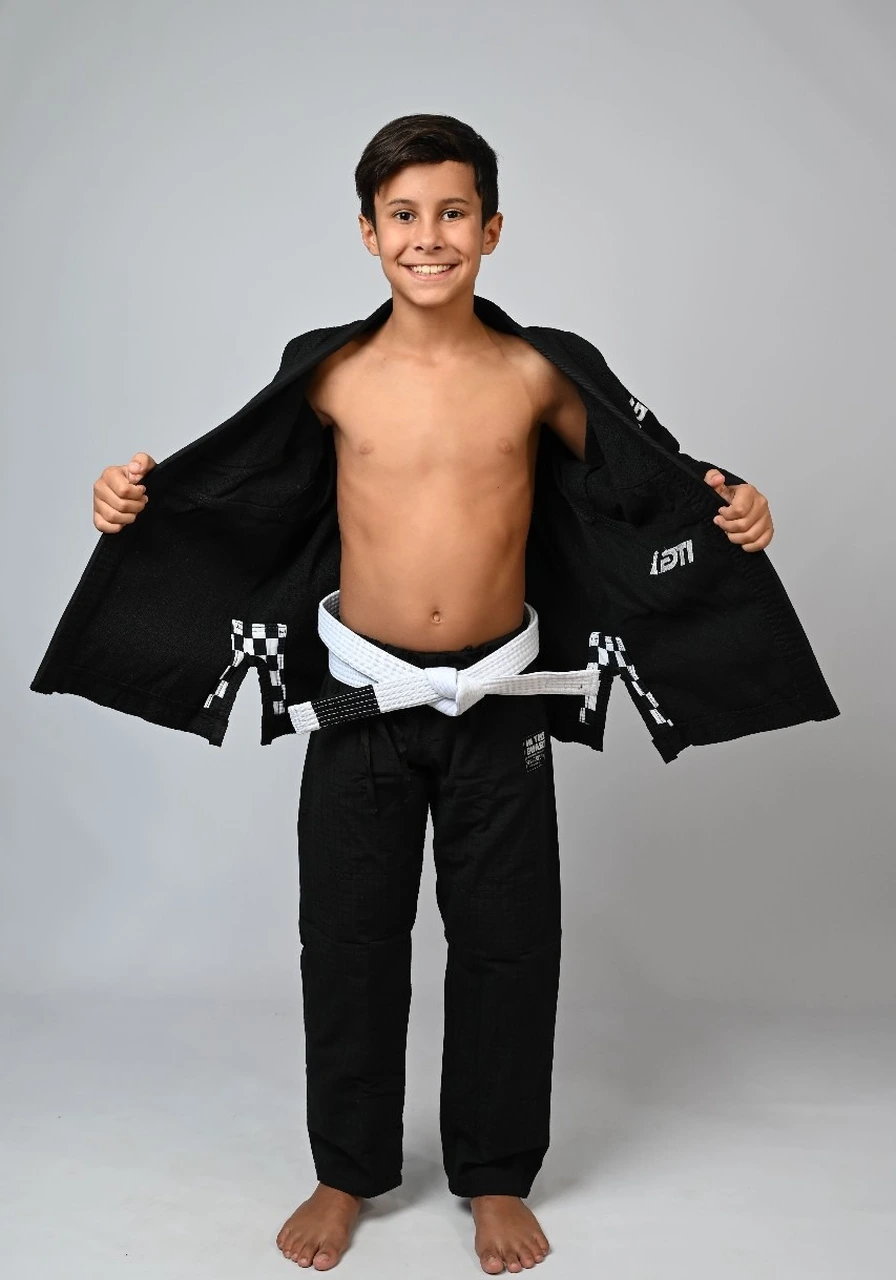Kimono Infantil In The Guard Xadrez Preto