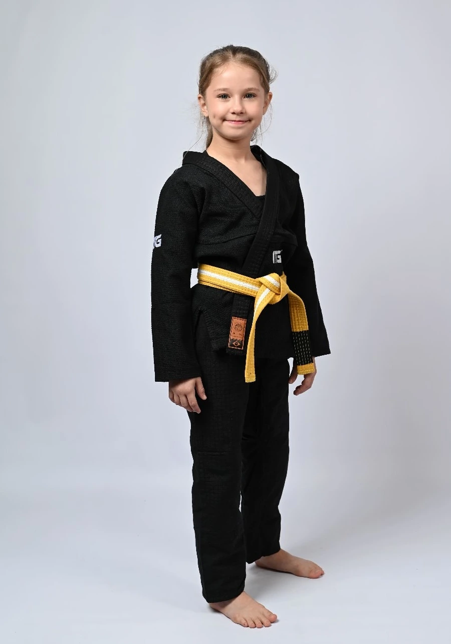 Kimono Infantil Feminino In The Guard Xadrez Preto