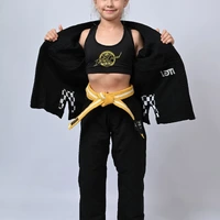 Kimono Infantil Feminino In The Guard Xadrez Preto - imagem 8