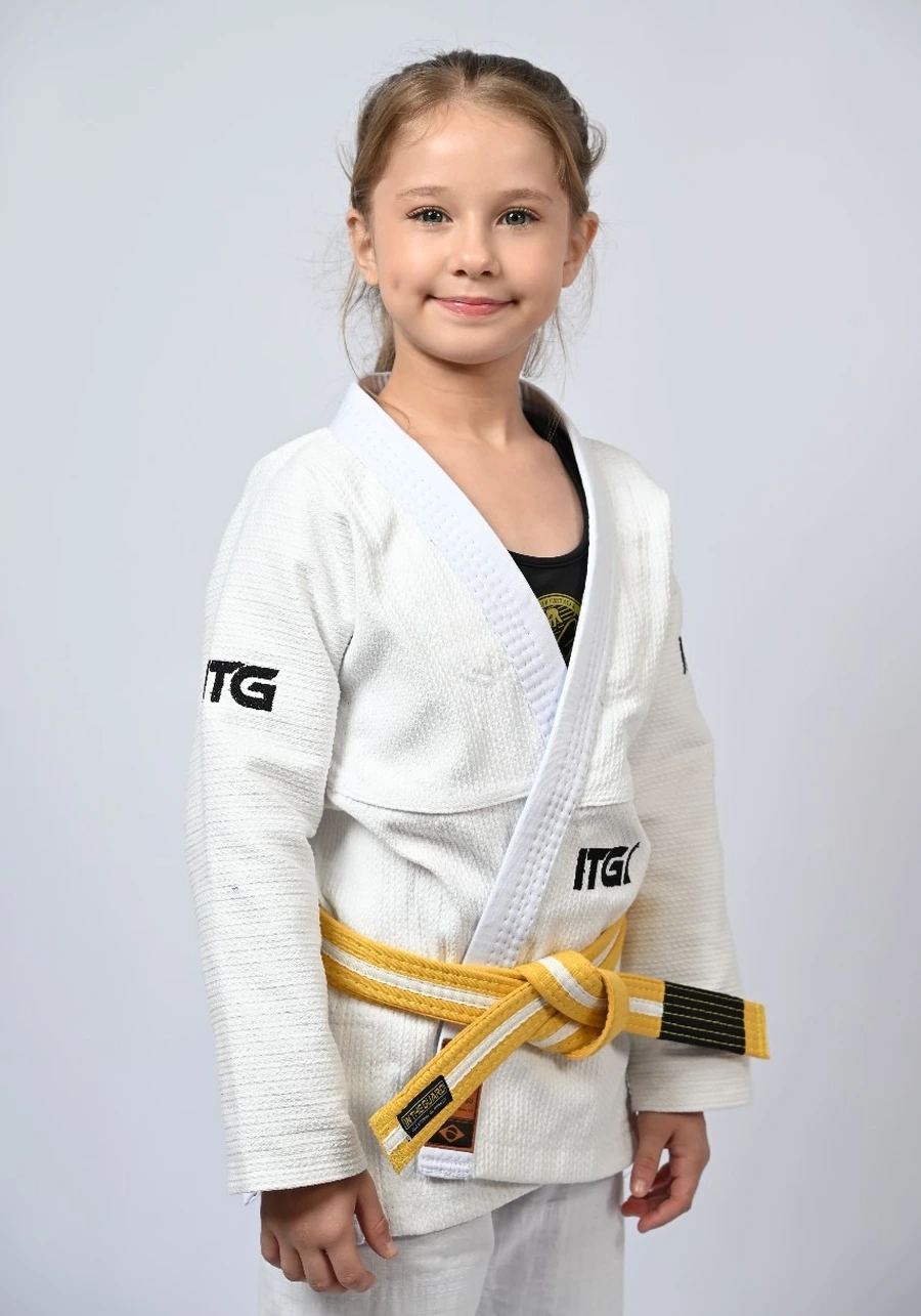 Kimono Infantil Feminino In The Guard Xadrez Branco