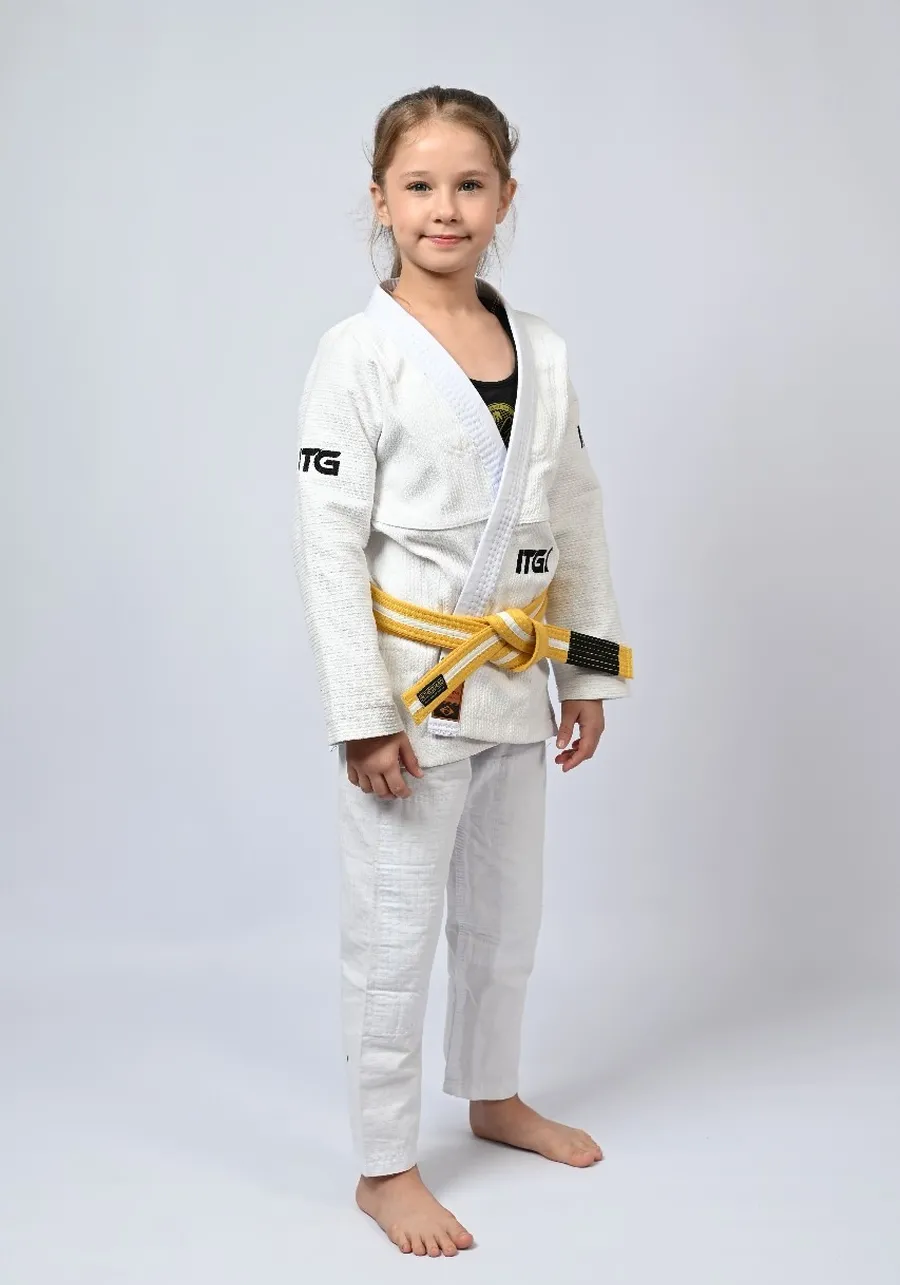 Kimono Infantil Feminino In The Guard Xadrez Branco