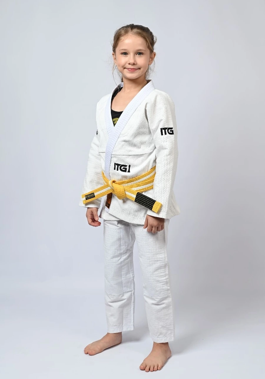 Kimono Infantil Feminino In The Guard Xadrez Branco