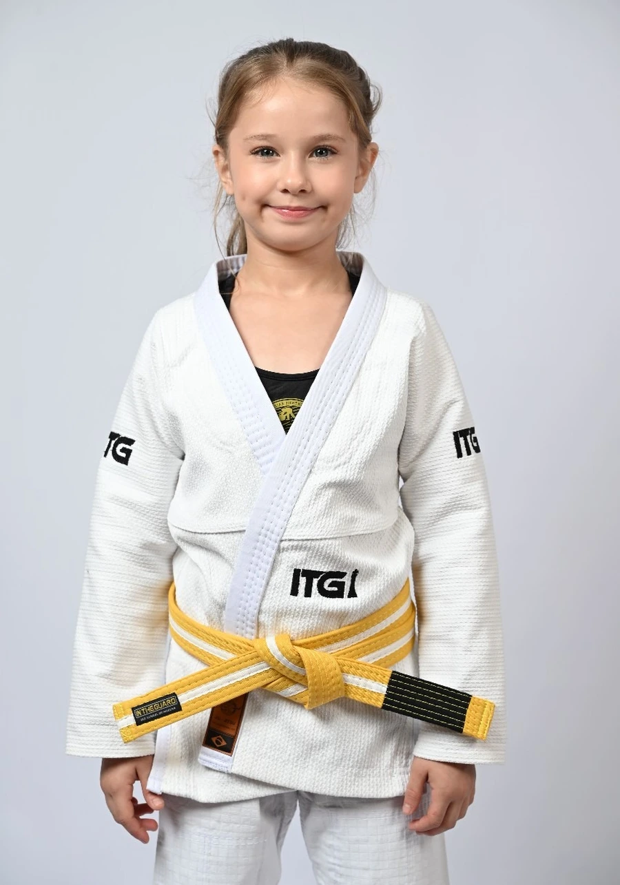 Kimono Infantil Feminino In The Guard Xadrez Branco