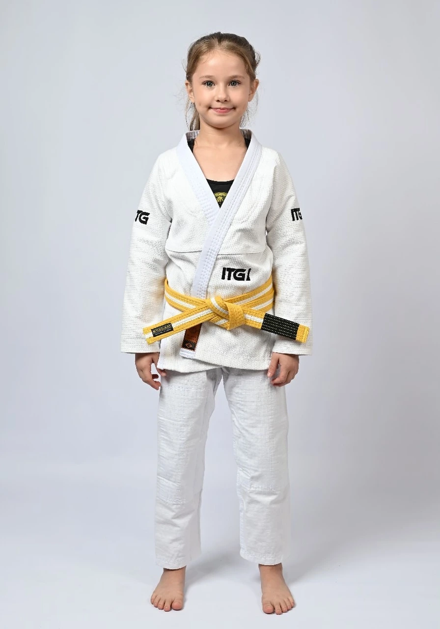 Kimono Infantil Feminino In The Guard Xadrez Branco