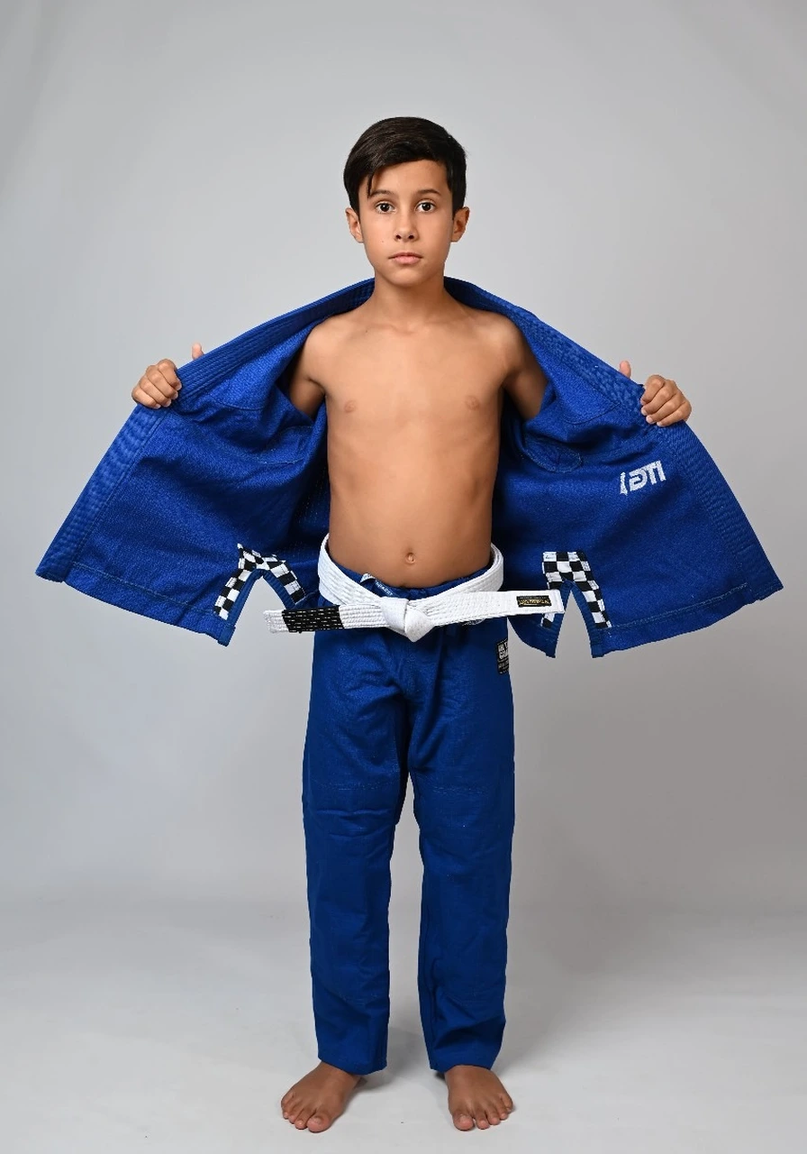 Kimono Infantil In The Guard Xadrez Azul