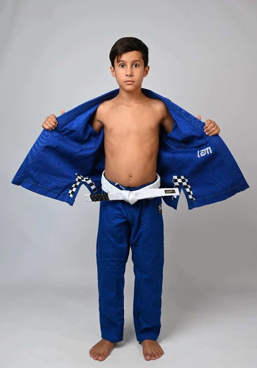 Kimono Infantil In The Guard Xadrez Azul
