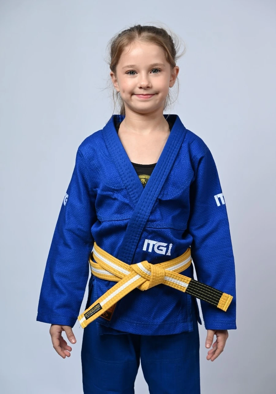 Kimono Infantil Feminino In The Guard Xadrez Azul