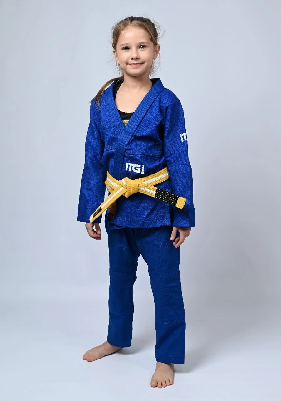 Kimono Infantil Feminino In The Guard Xadrez Azul