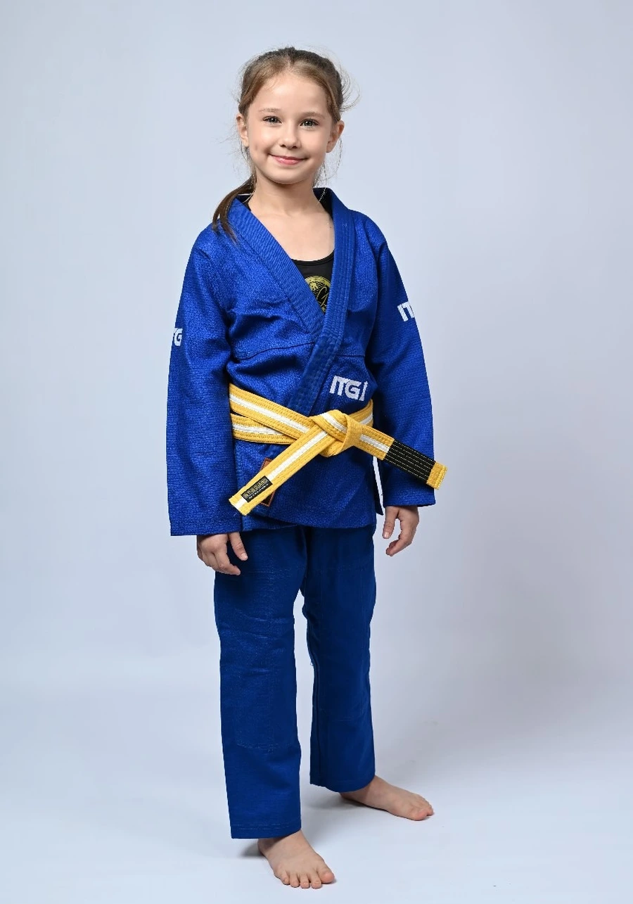 Kimono Infantil Feminino In The Guard Xadrez Azul