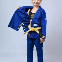 Kimono Infantil Feminino In The Guard Xadrez Azul - imagem 10