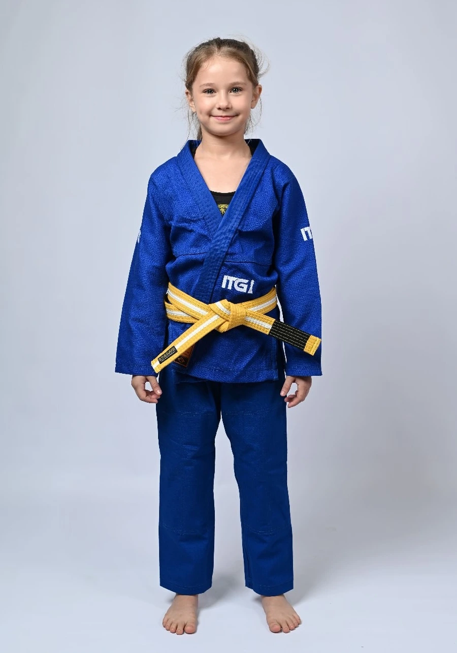 Kimono Infantil Feminino In The Guard Xadrez Azul