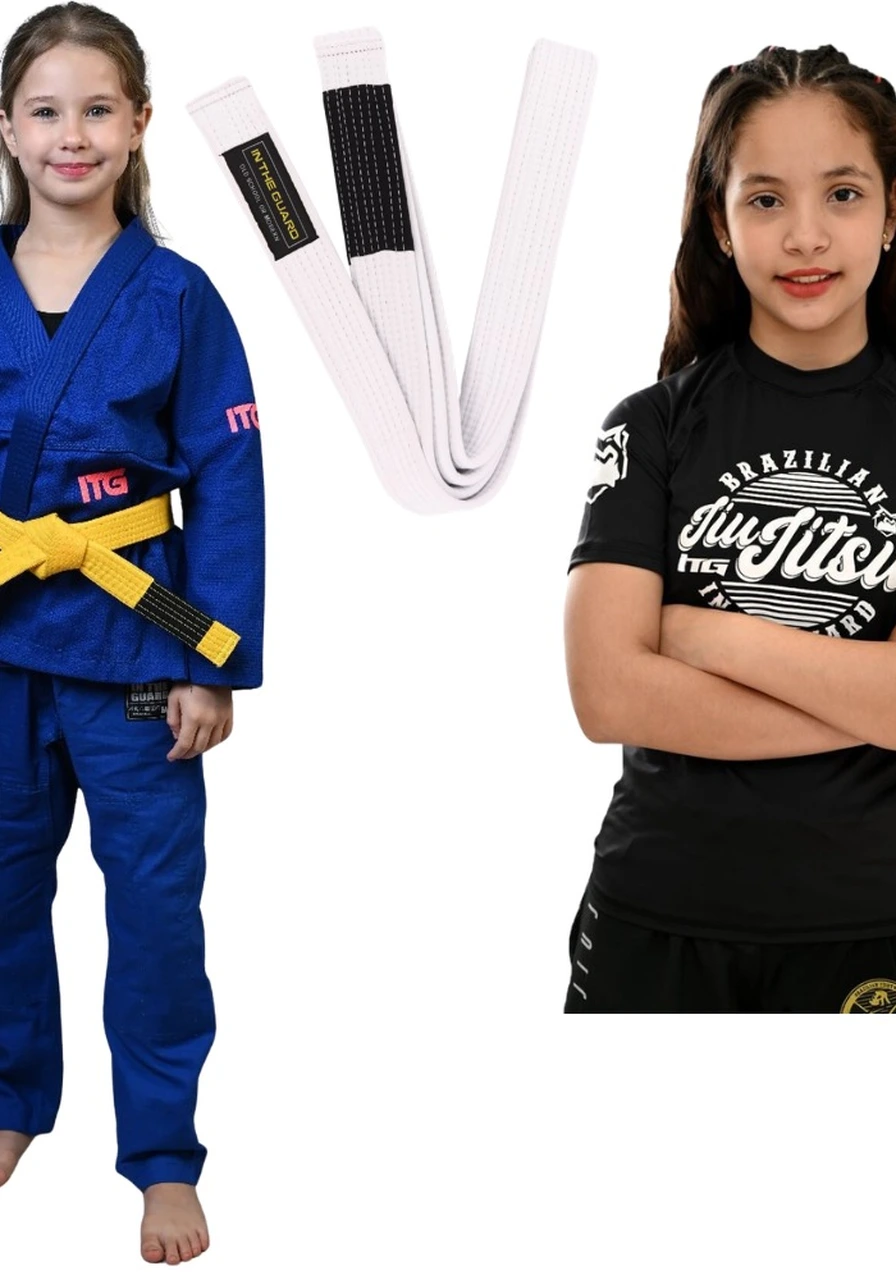 Kit Kimono infantil + Rash guard + Faixa