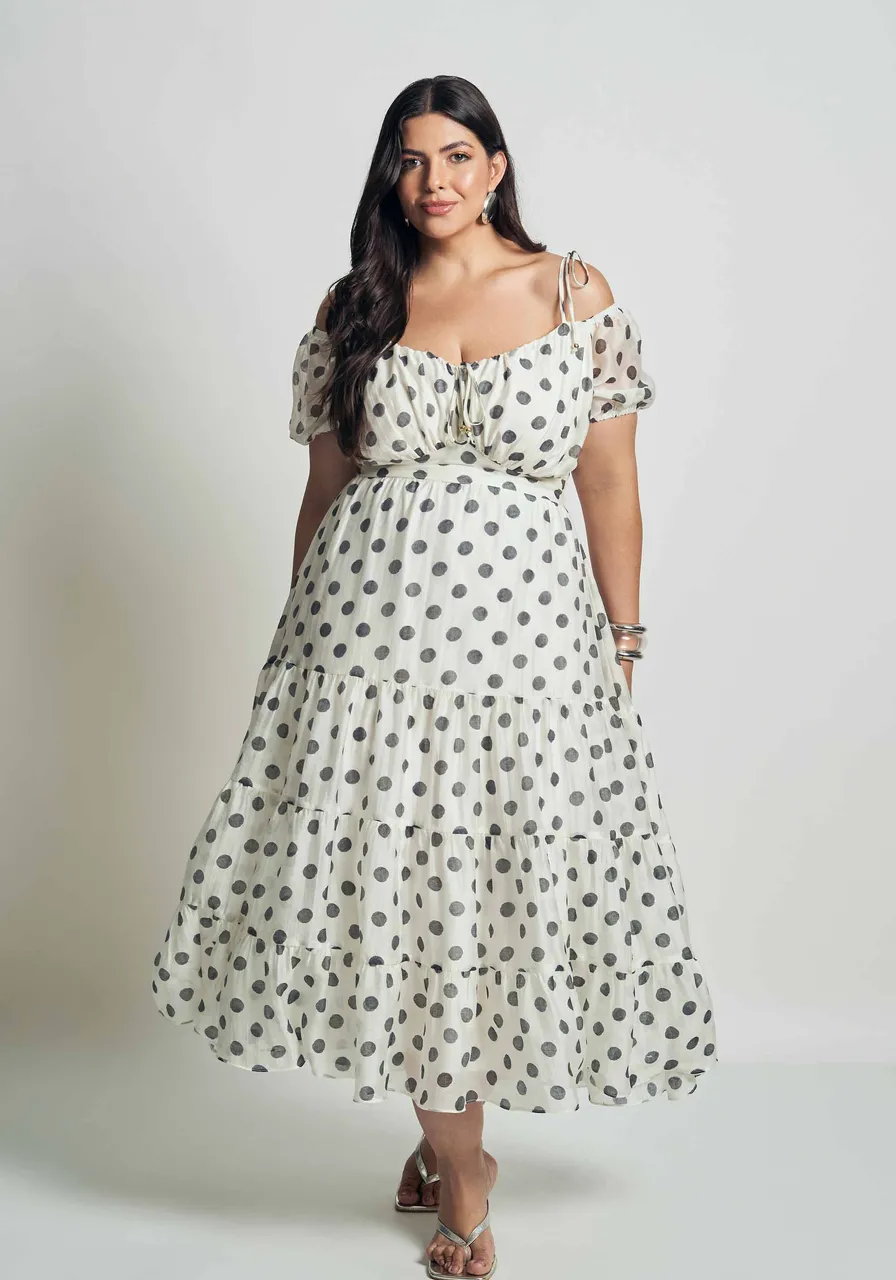 VESTIDO PLUS SIZE POÁ MARIAS BRANCO