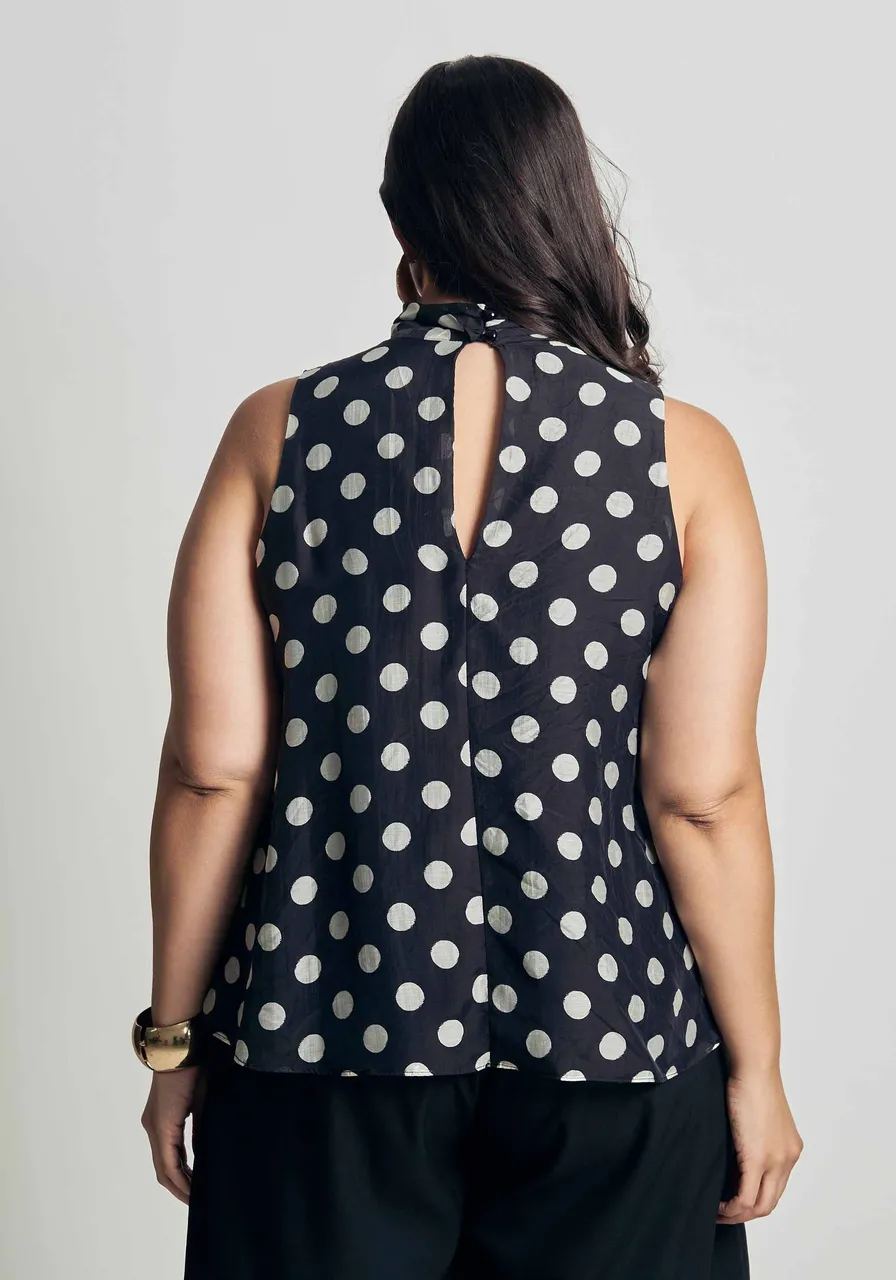 BLUSA POÁ GOLA ALTA PRETO