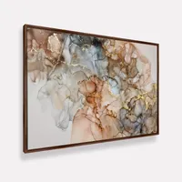 Quadro Abstrato Moderno Luxo Alcohol - Detalhes Dourados - imagem 1