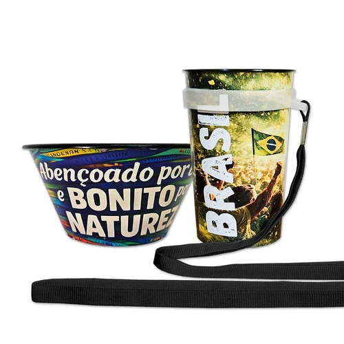 Kit Bowl + Copo  + Cordão  com Suporte de Silicone
