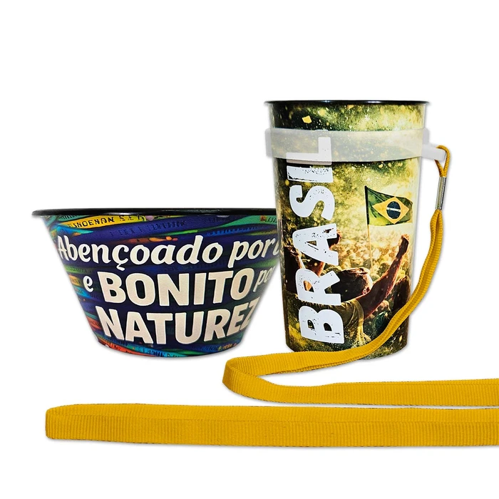Kit Bowl + Copo  + Cordão  com Suporte de Silicone